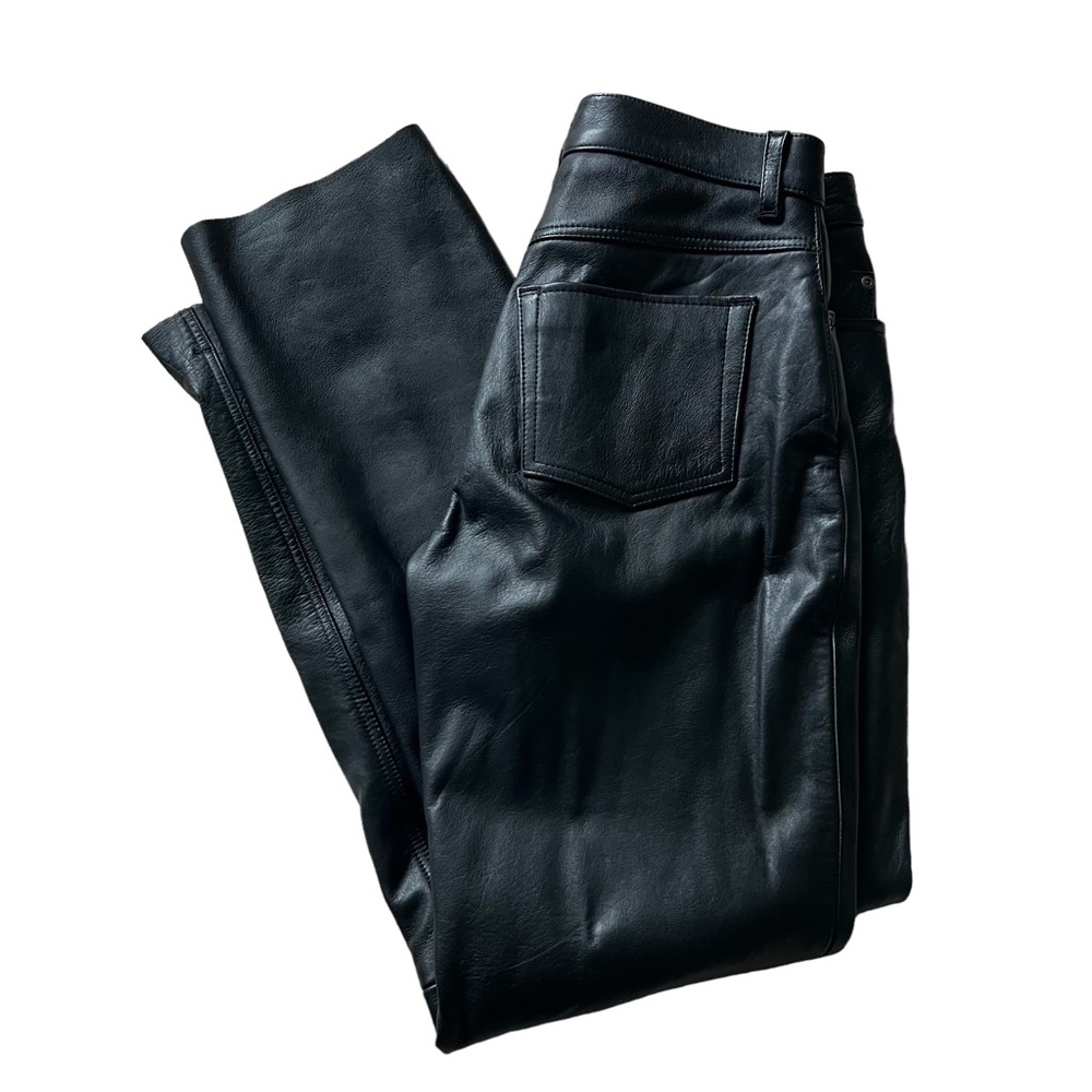 Genuine Black Leather Riding Pants Size 10 33" Inseam